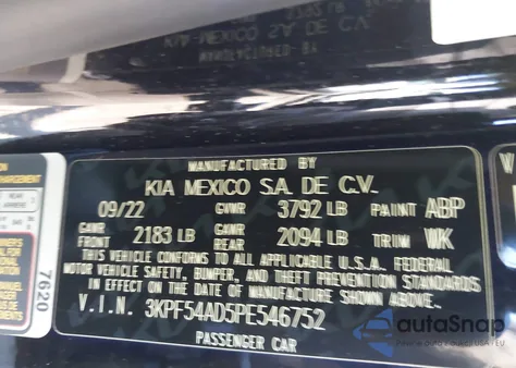 2023 Kia Forte Gt-Line from USA, damaged, VIN 3KPF54AD5PE546752